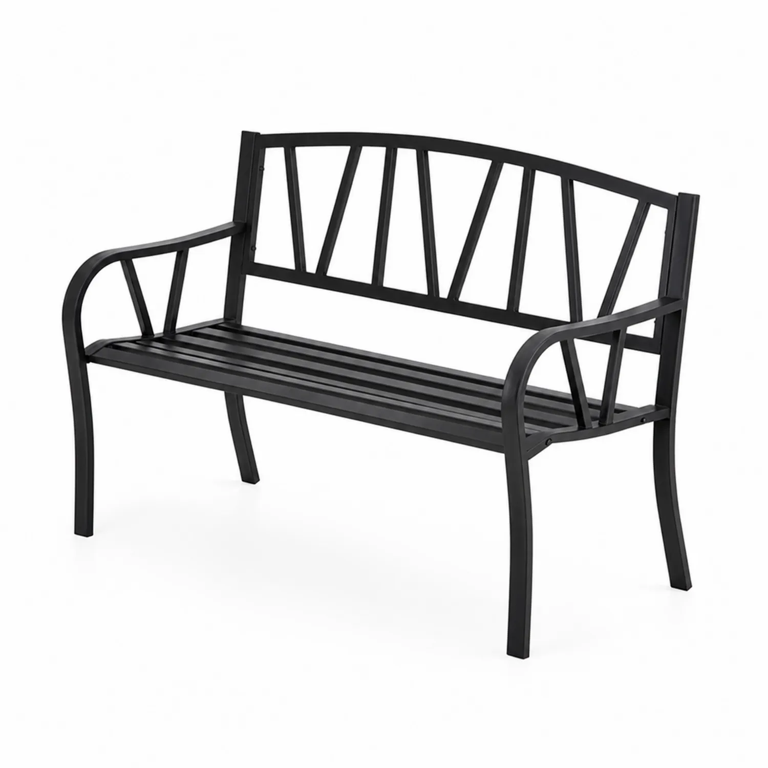 Banc extérieur en métal Noir 128 cm