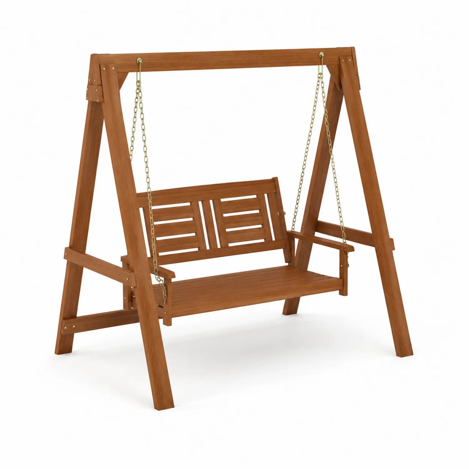 Balancelle en Bois d'Acacia avec Chaînes Métalliques Brun