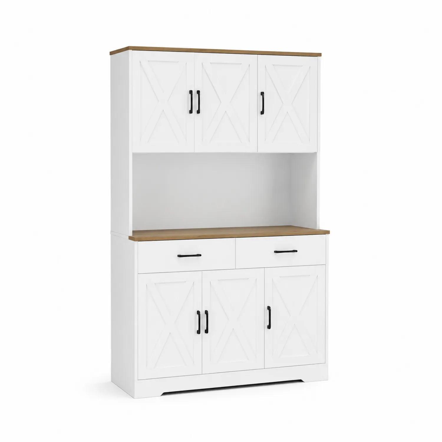 Buffet de cuisine en MDF blanc avec portes et tiroirs