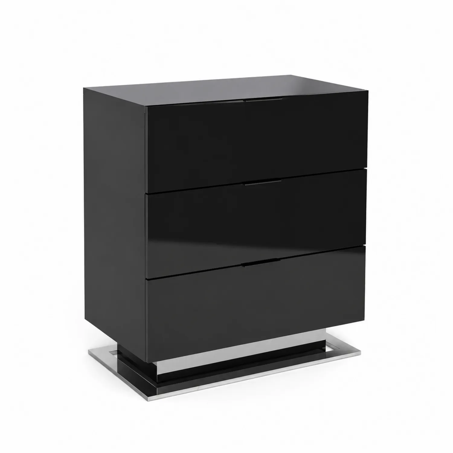 Commode en bois et métal Noir avec 3 tiroirs
