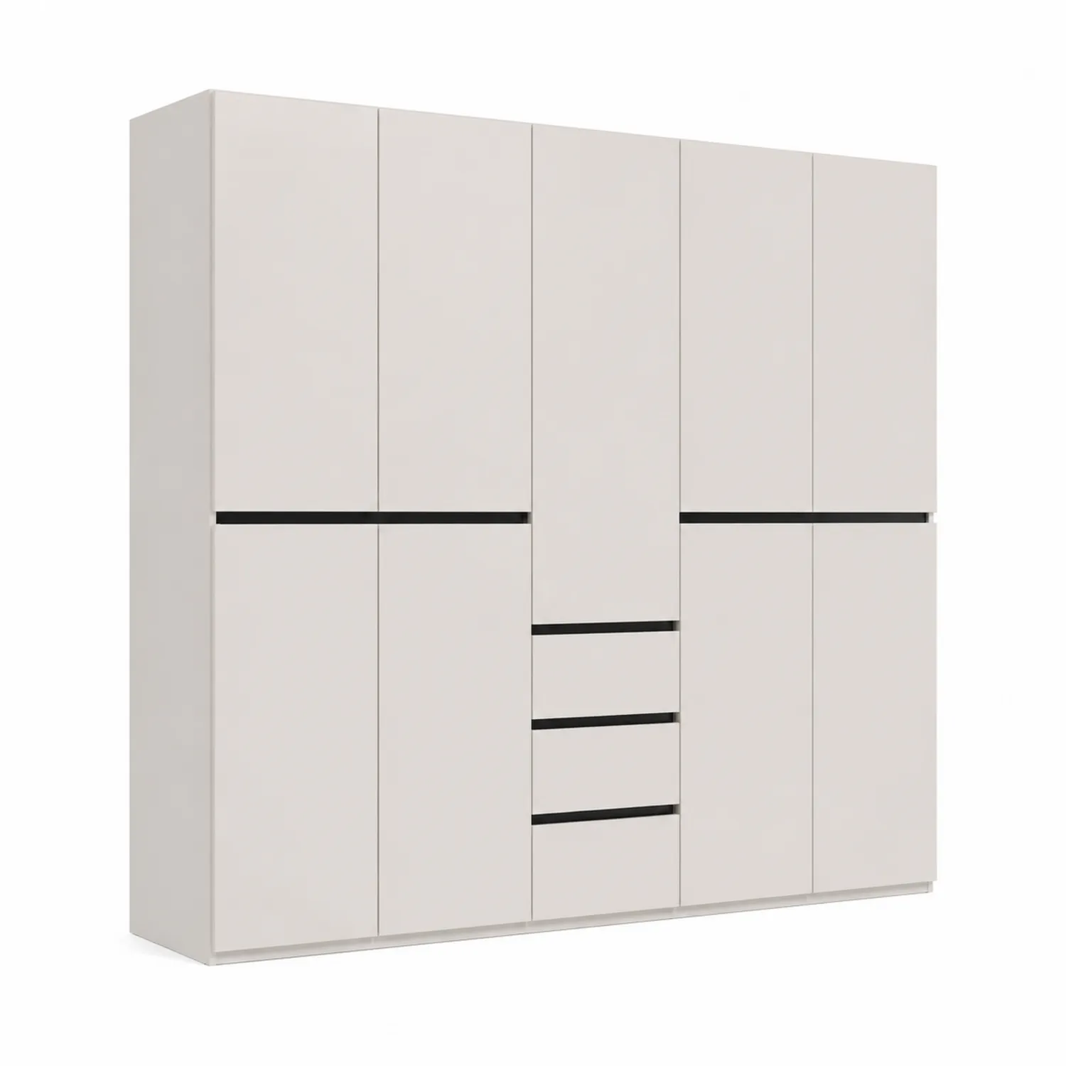 Armoire en bois avec portes battantes et tiroirs 240 cm x 210 cm x 60 cm