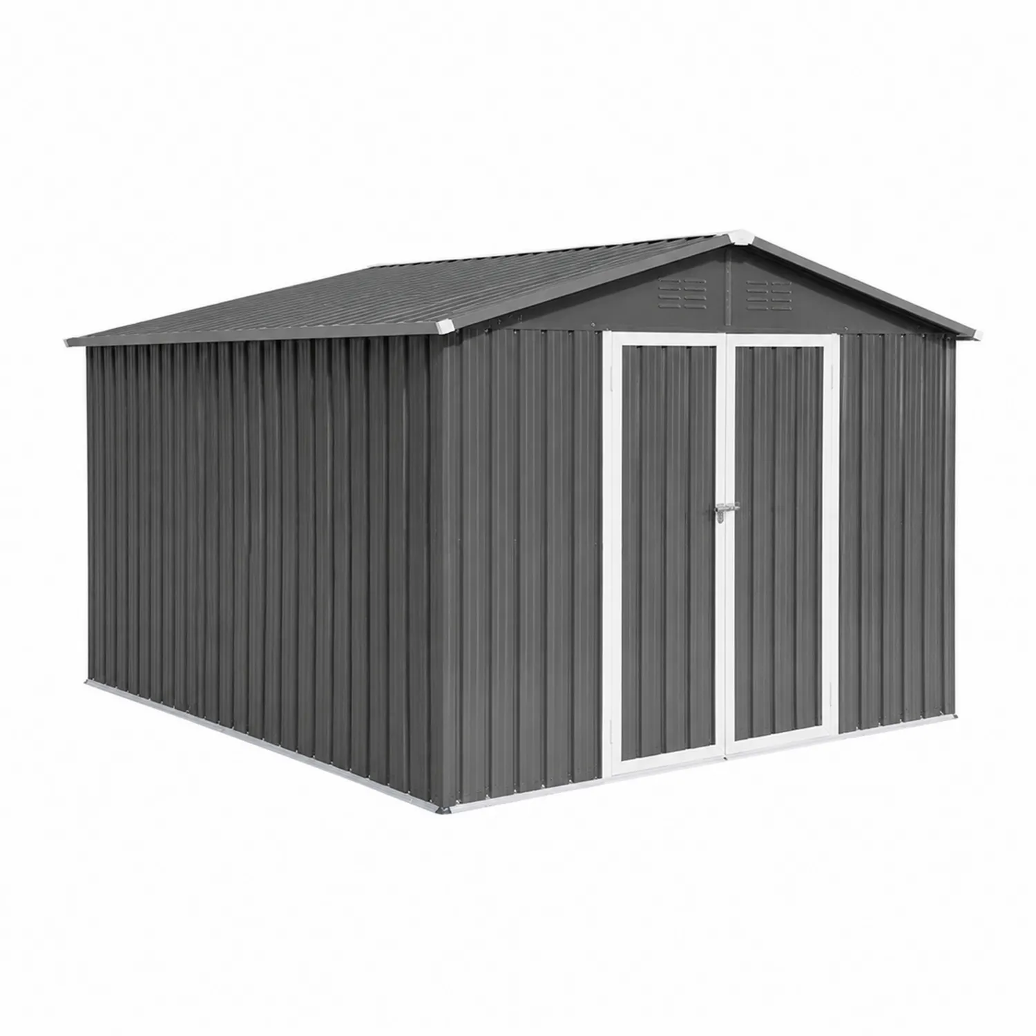 Abri de jardin en métal gris 257x205x177 cm