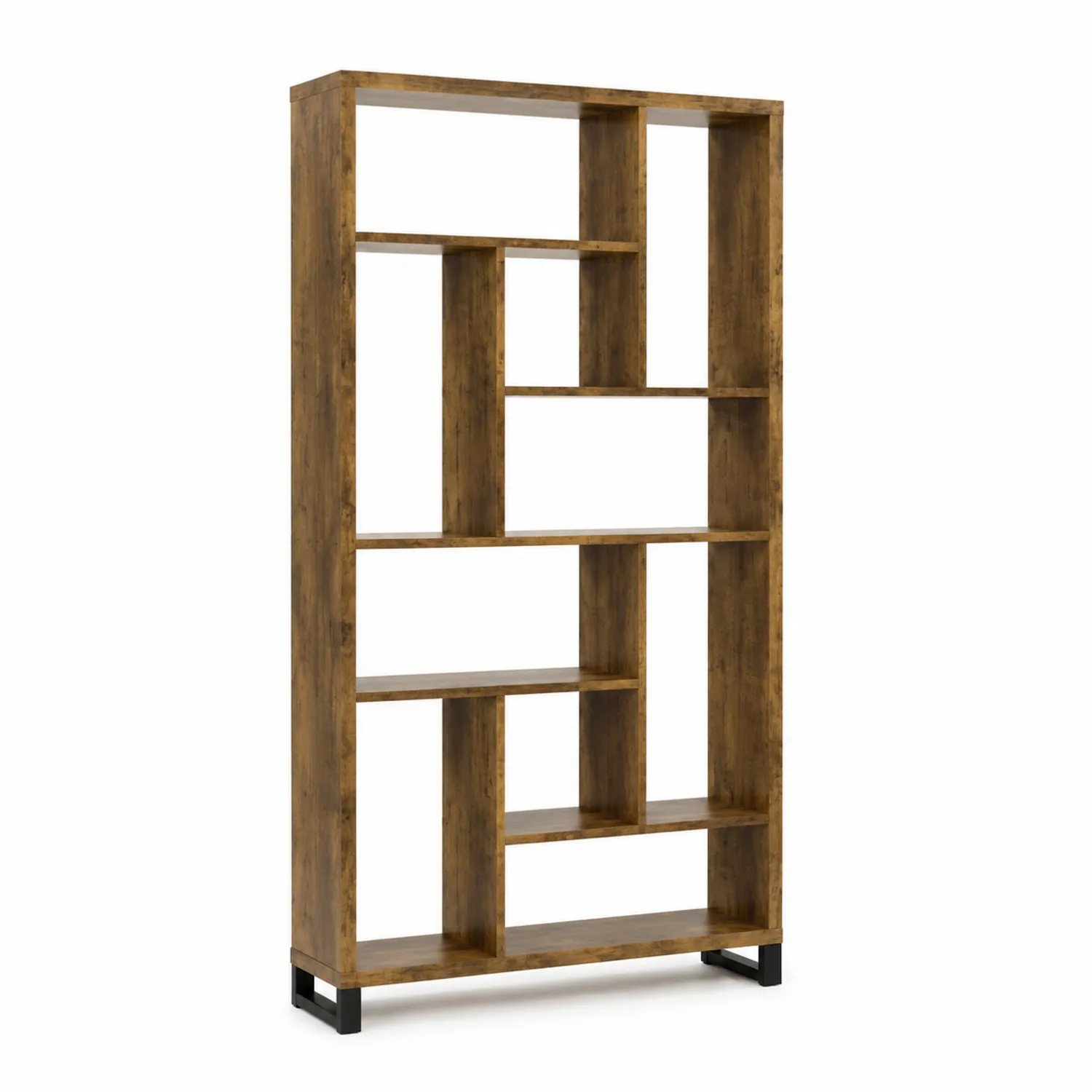 Étagère en bois brun géométrique 180x90x30 cm