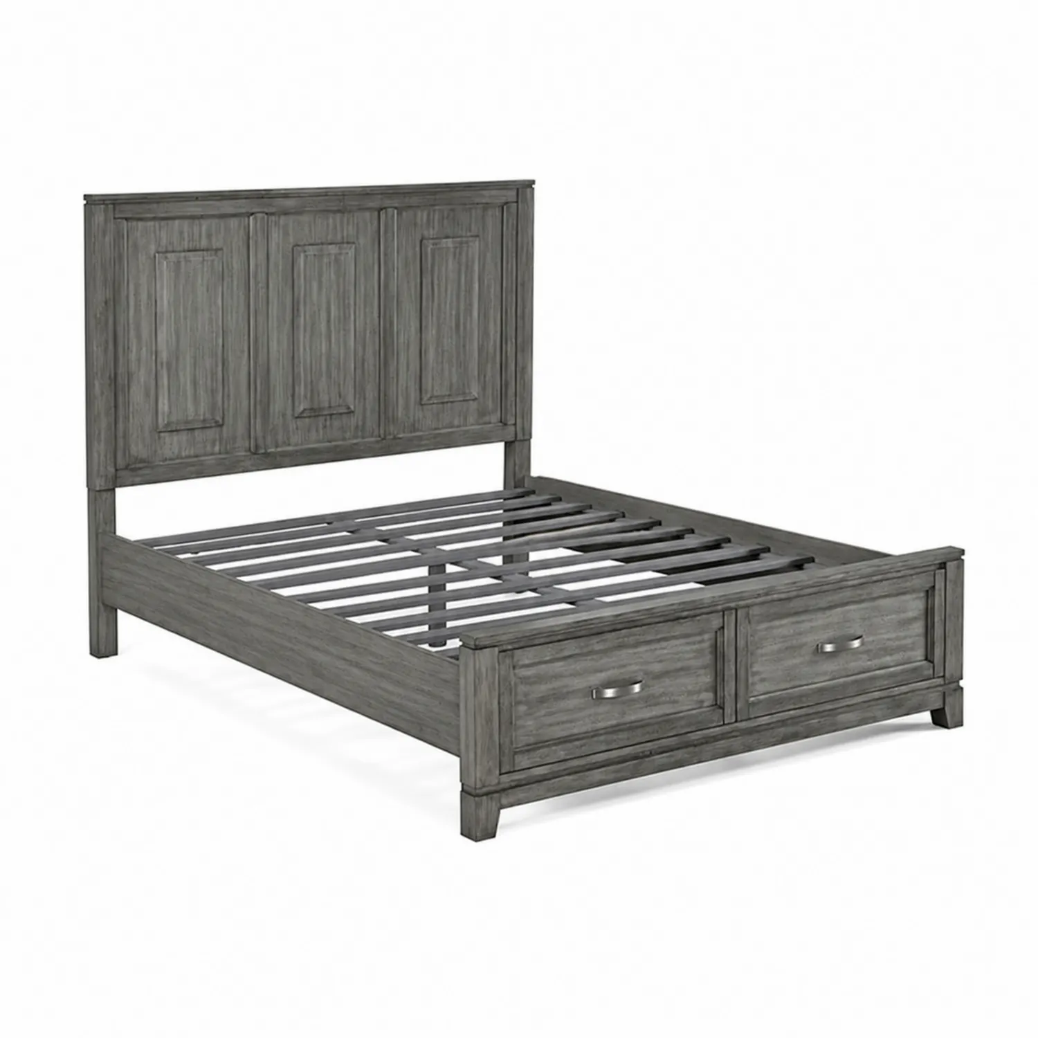 Lit en bois avec rangement Gris 200x160 cm