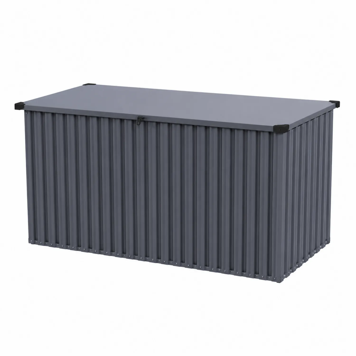 Coffre de rangement en métal gris 160x90x95 cm