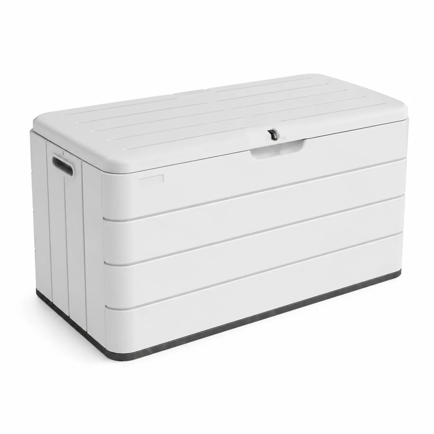 Coffre de rangement en plastique blanc avec serrure 120x60x65 cm