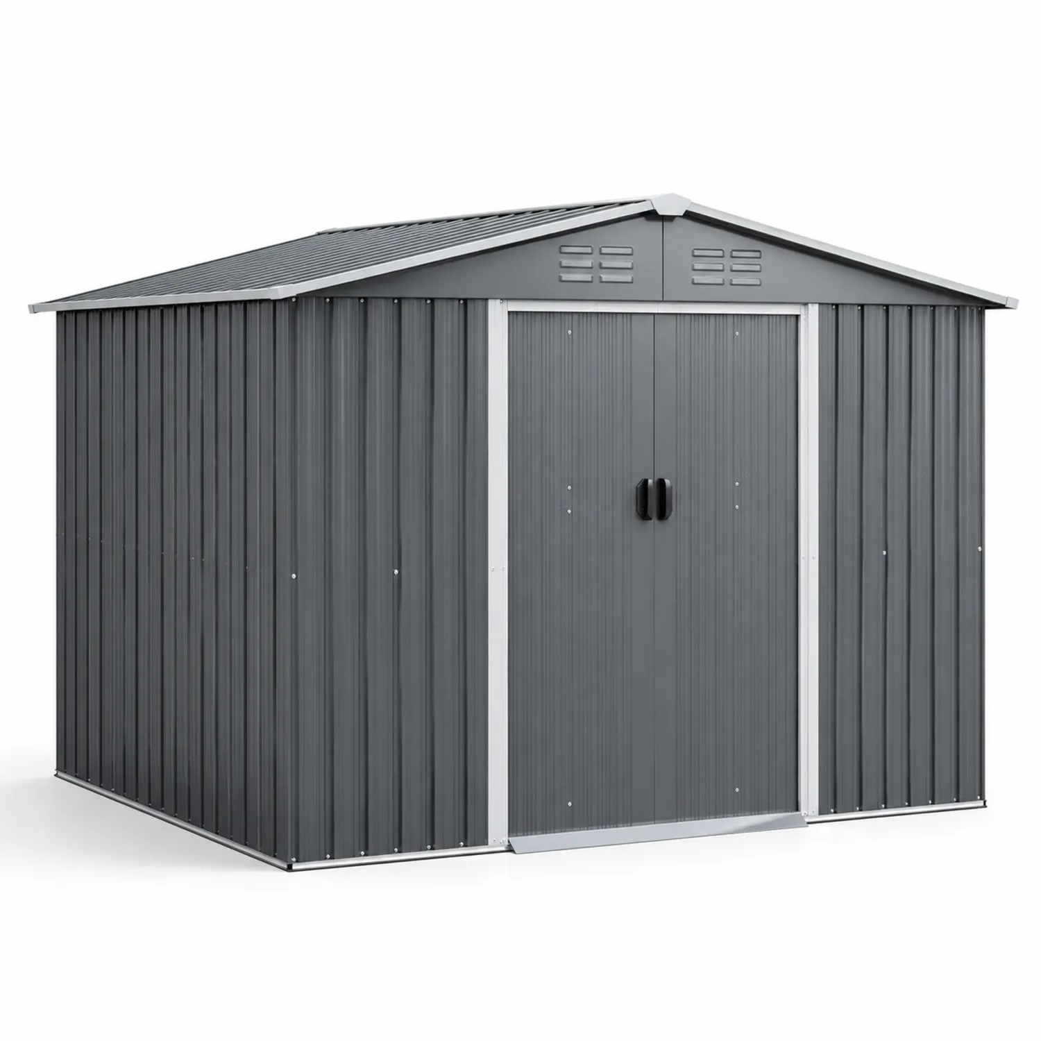 Abri de jardin en métal gris 277x191x192 cm