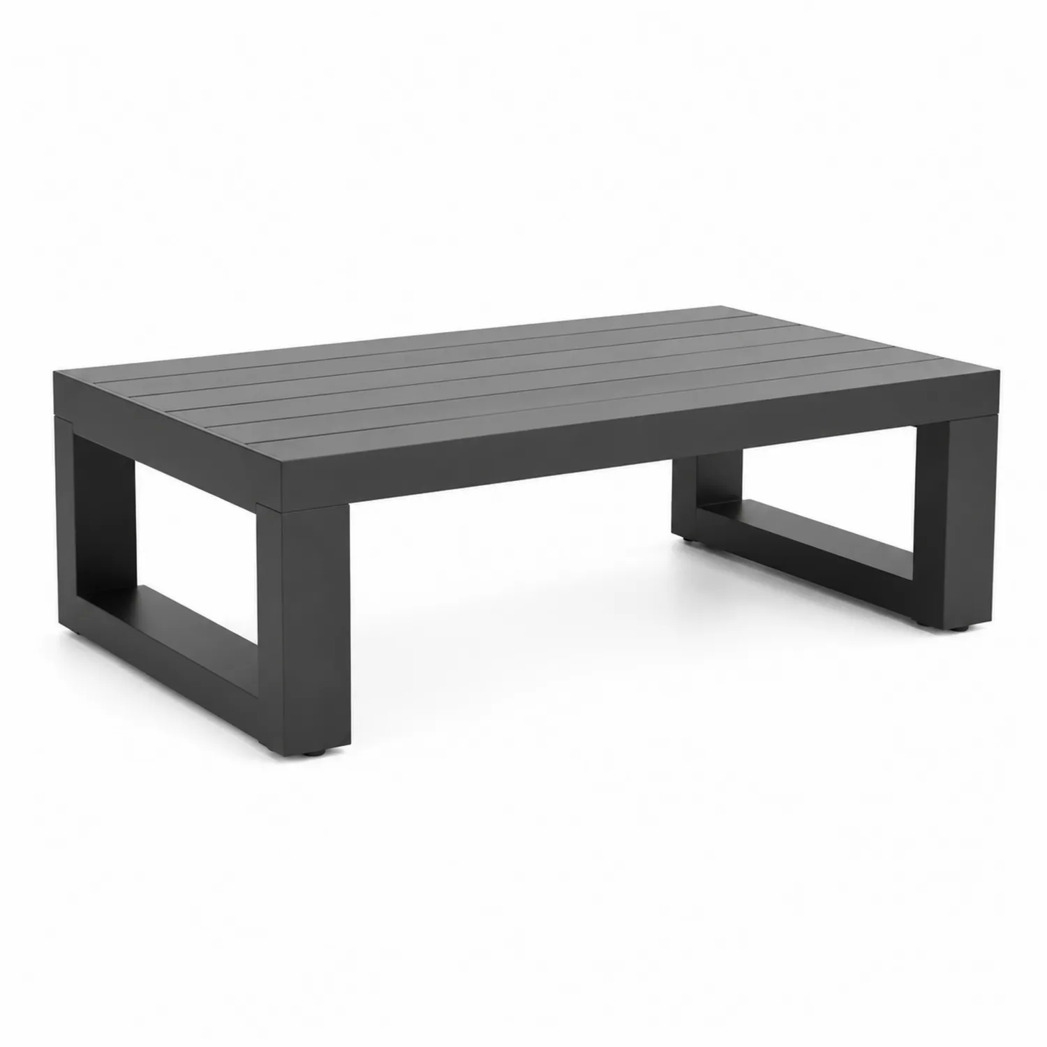 Table basse rectangulaire en aluminium noir