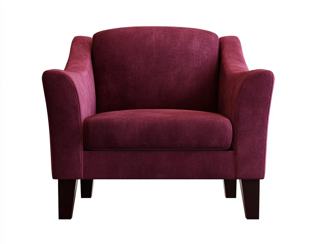 Sessel 108x90x80 cm - Bordeauxrot - moderner Stoff Sessel mit hohen Armlehnen und dunklen Füßen-Gariahome