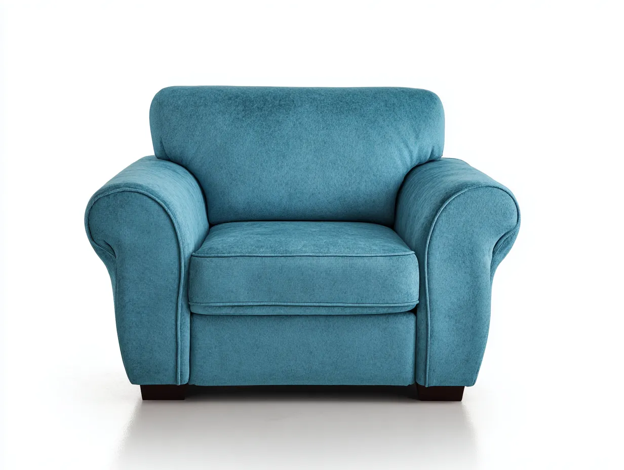 Sessel 112x96x82 cm - Türkisblau - Polstersessel mit Rollarmlehnen und hoher Rückenlehne-Gariahome