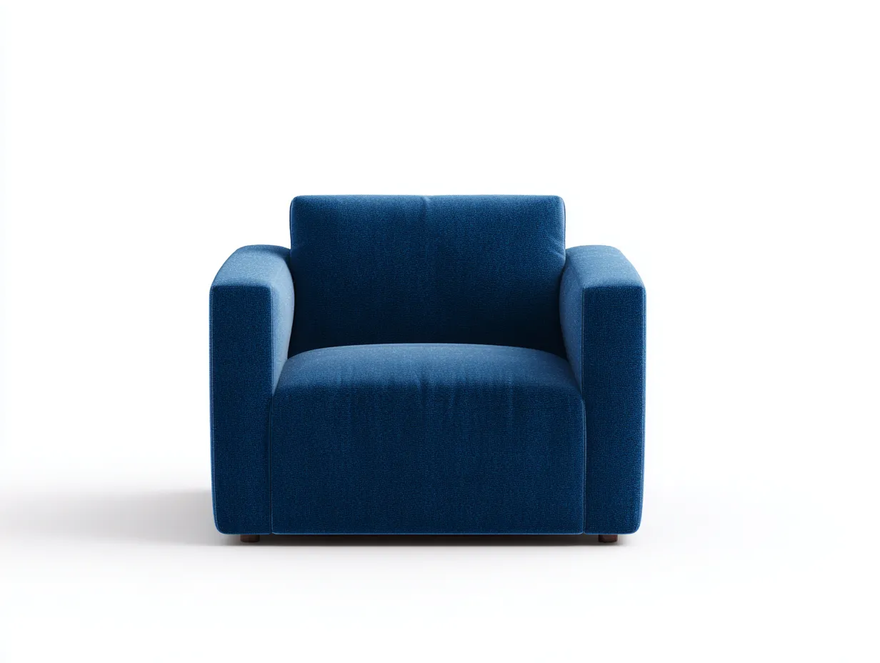 Sessel 102x88x78 cm - Königsblau - geradliniger Stoff Sessel mit breiten Armlehnen-Gariahome