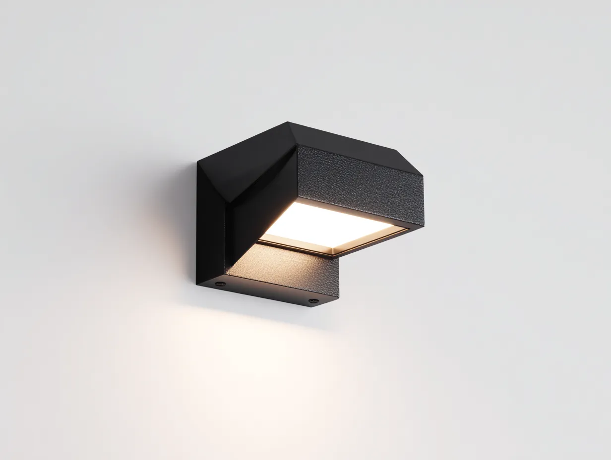 Wandleuchte aus Aluminium 18x12x14 cm - Schwarz - für den Außenbereich - geometrisches LED-Design-Gariahome