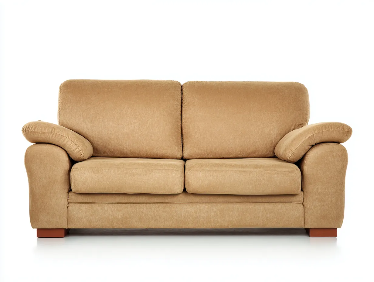 2-Sitzer-Sofa Stoff 196x88x79 cm - Beigebraun - kompaktes Polstersofa mit gerundeten Armlehnen-Pavaiabode