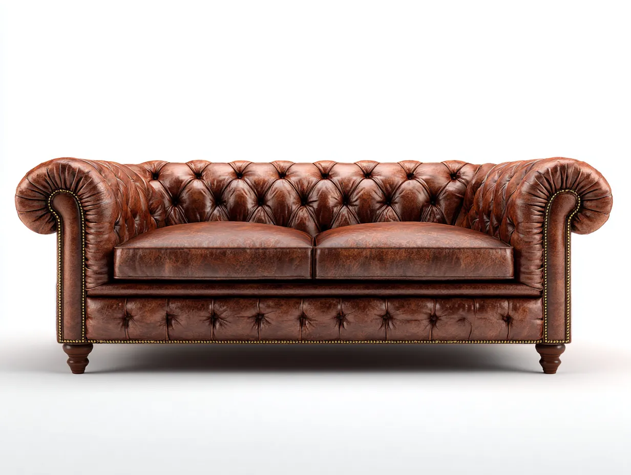 2-Sitzer-Sofa Chesterfield 200x88x75 cm - Antikbraun - Kunstleder Sofa mit Knopfheftung und Rollarmlehnen-Pavaiabode