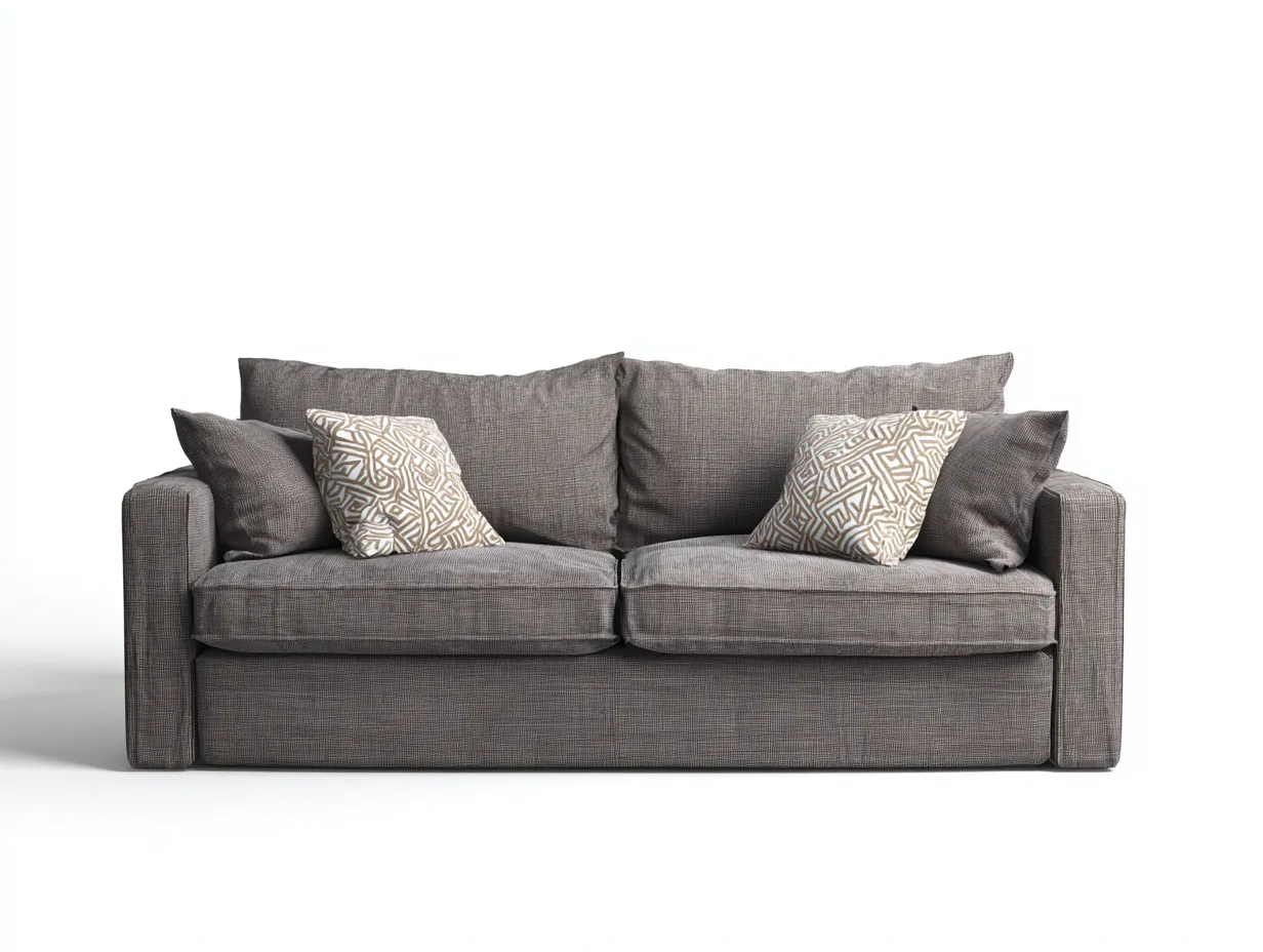 2-Sitzer-Sofa Stoff 205x92x78 cm - Dunkelgrau - tiefes Lounge Sofa mit breiten Armlehnen und Kissen-Pavaiabode