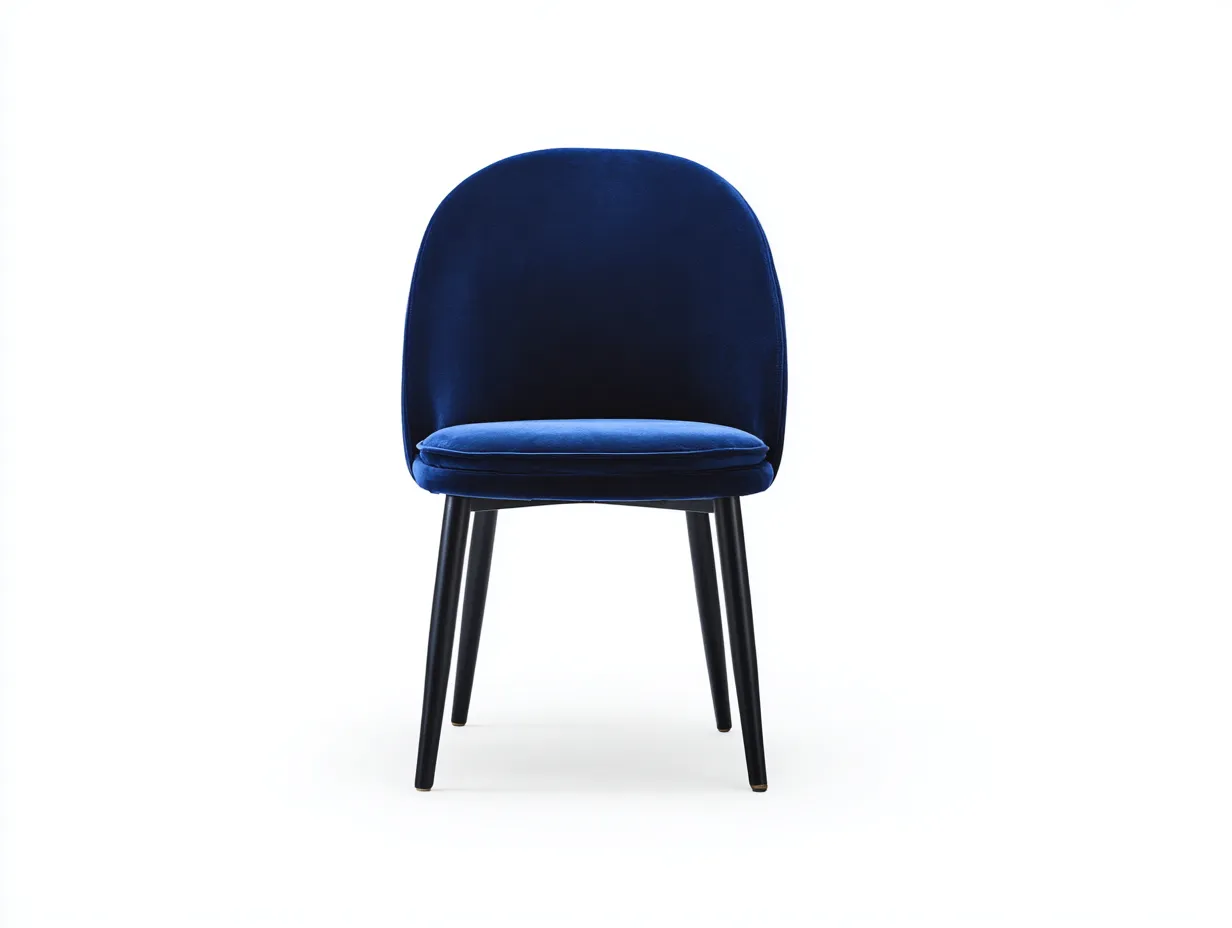 Esszimmerstuhl Samt 52x57x82 cm - Marineblau und Schwarz - gepolsterter Speisestuhl mit gerundeter Rückenlehne-Pavaiabode