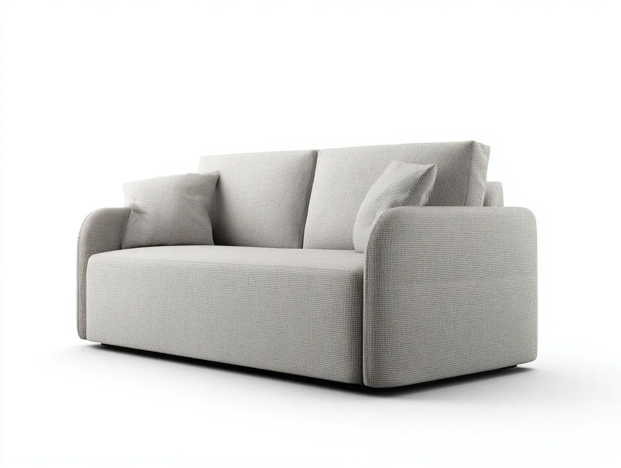 2-Sitzer-Sofa Strukturstoff 180x90x77 cm - Greige - geradliniges Wohnzimmer Sofa mit tiefem Sitz-Pavaiabode