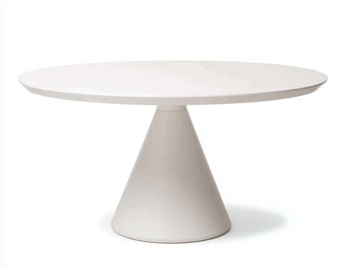 Runder Esstisch aus MDF 130x130x75 cm - Cremeweiß - für das Esszimmer - minimalistisches Design-Pavaiabode
