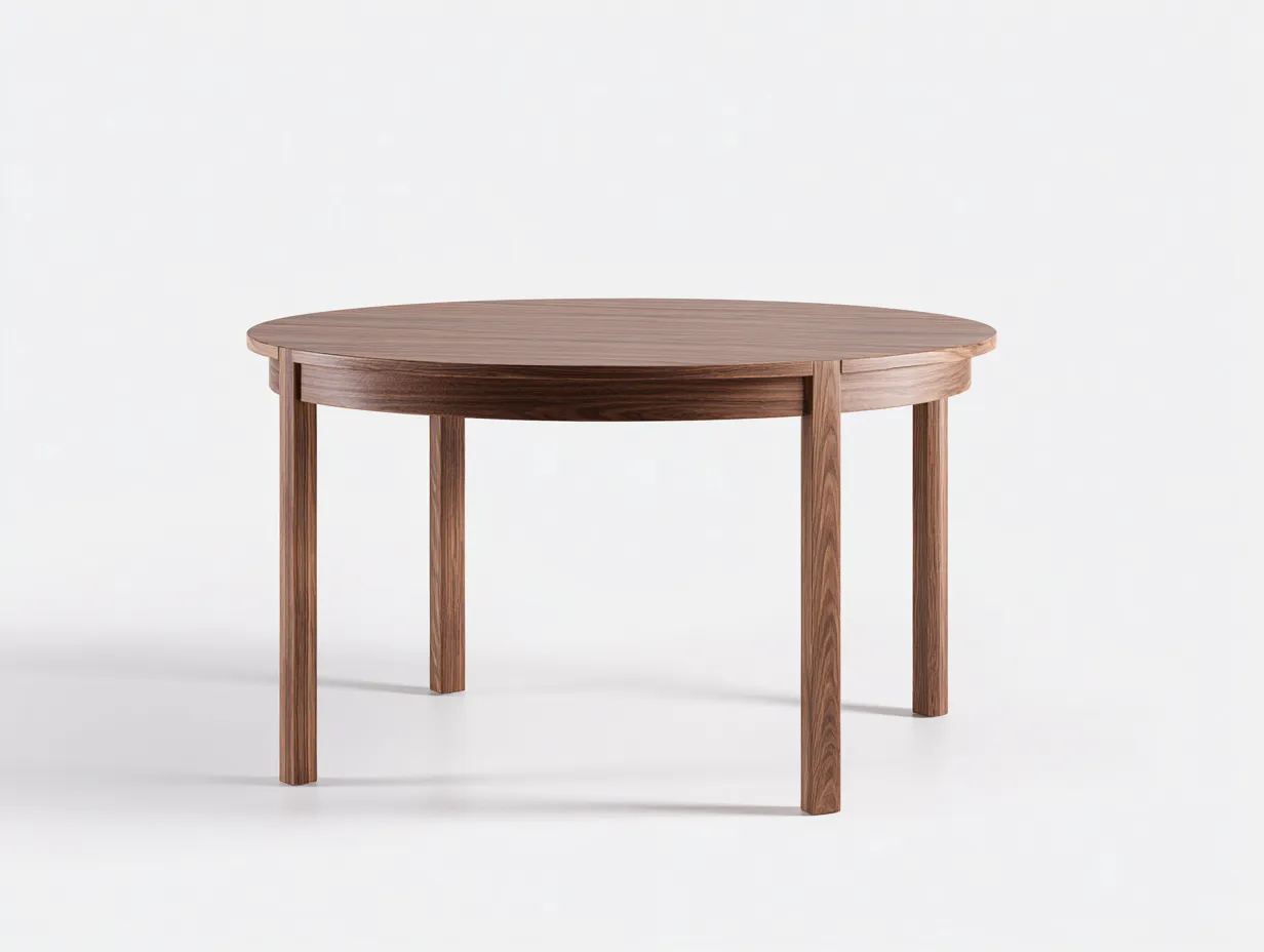 Runder Esstisch aus Walnussholz 135x135x75 cm - Braun - für das Esszimmer - klassisches Design-Pavaiabode