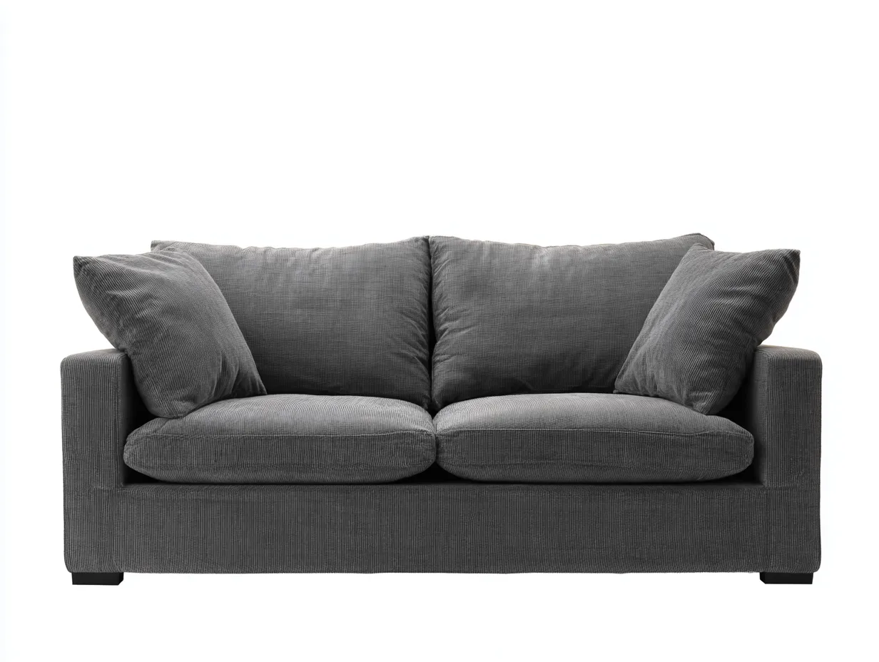 2-Sitzer-Sofa Cord 202x94x80 cm - Anthrazit - weiches Wohnzimmer Sofa mit großen Rückenkissen-Pavaiabode