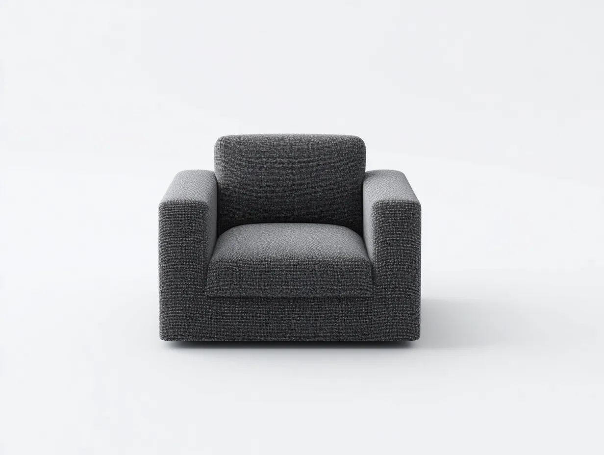 Sillón compacto 82x80x72 cm - tapizado gris grafito y perfil bajo - gris grafito - para salón - diseño contemporáneo esencial-Vavexiadwell
