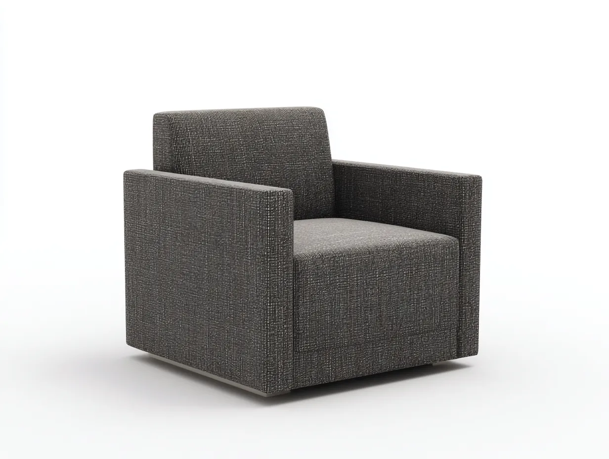 Sillón lounge 82x81x72 cm - tejido gris oscuro y volumen recto - gris oscuro - para salón - estética minimalista cúbica-Vavexiadwell