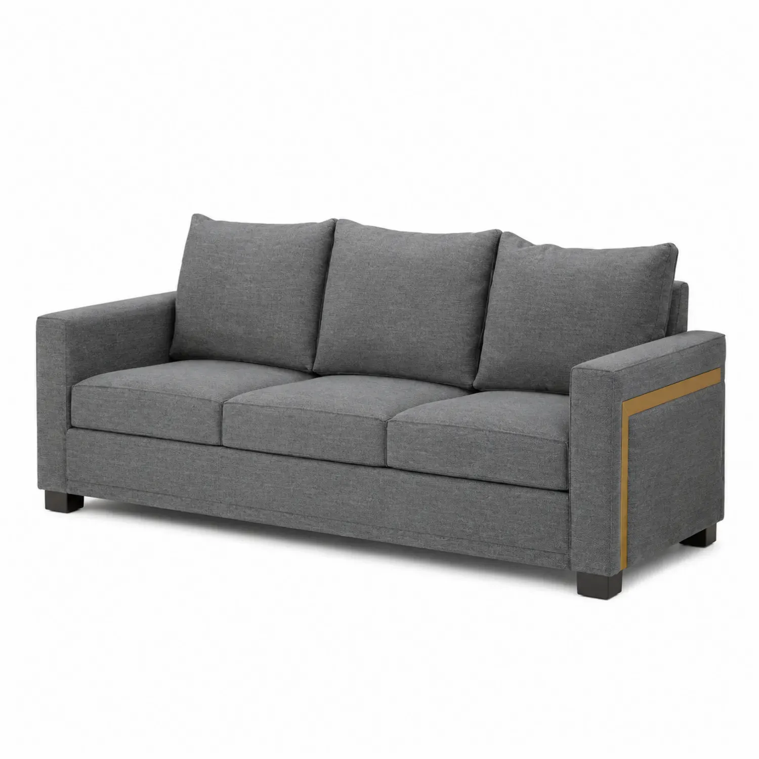 Sofa Trzyosobowa z Tkaniny Poliestrowej, Szara, 200 cm