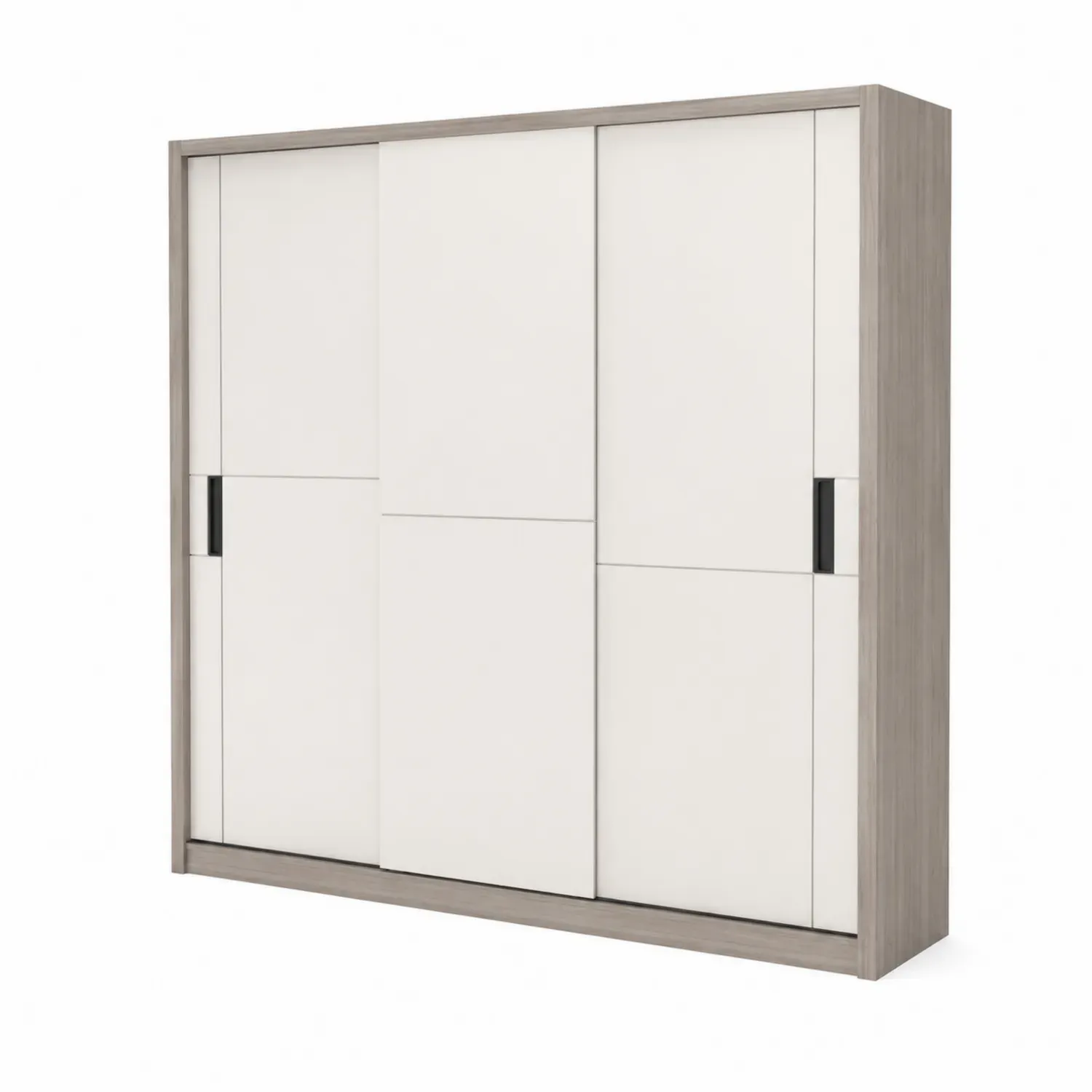 Szafa przesuwna z MDF i płyty laminowanej 200x220x60 cm Biały/Dąb