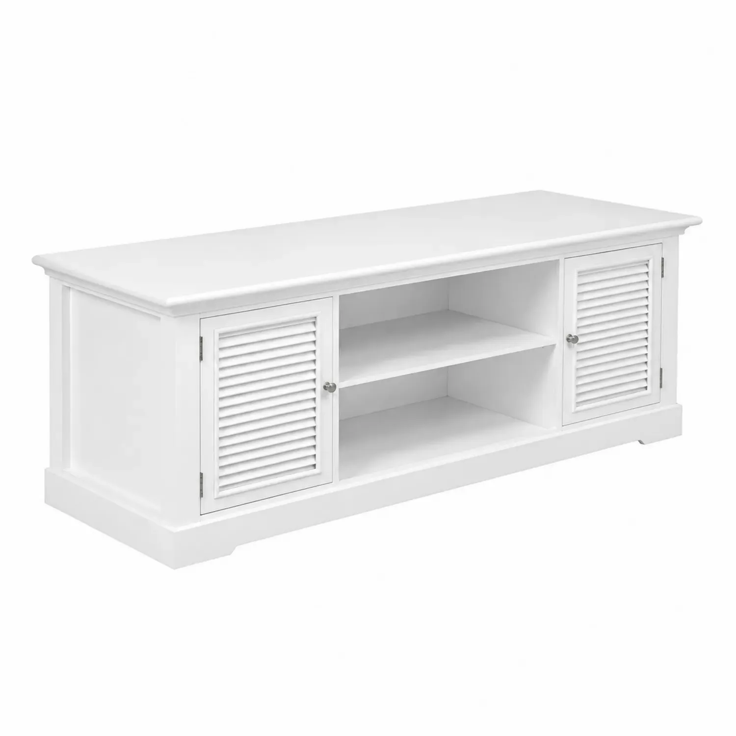 Szafka RTV z MDF biała z półkami 120x40x50 cm