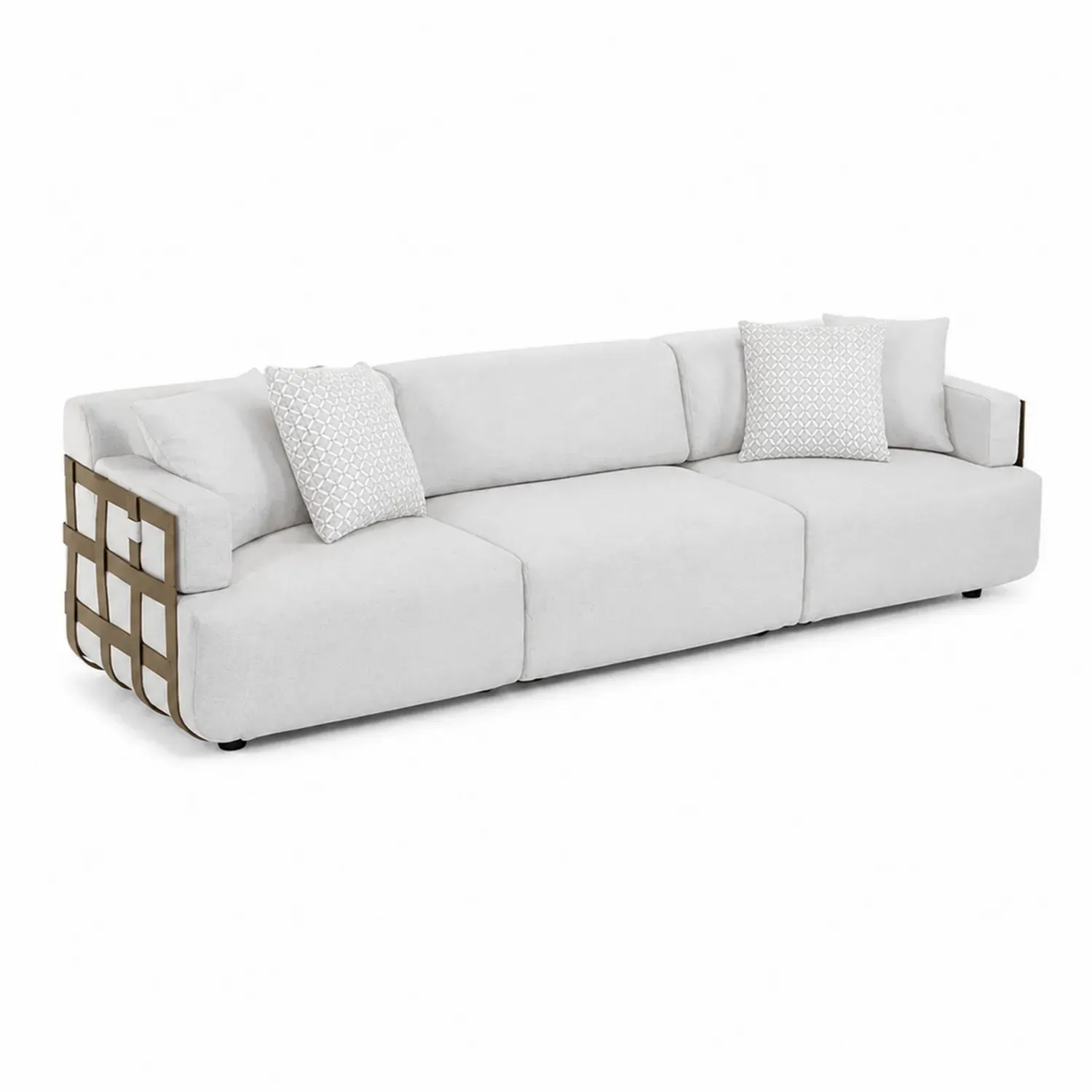 Sofa modułowa 3-osobowa z aluminium i poliestru Jasnoszary
