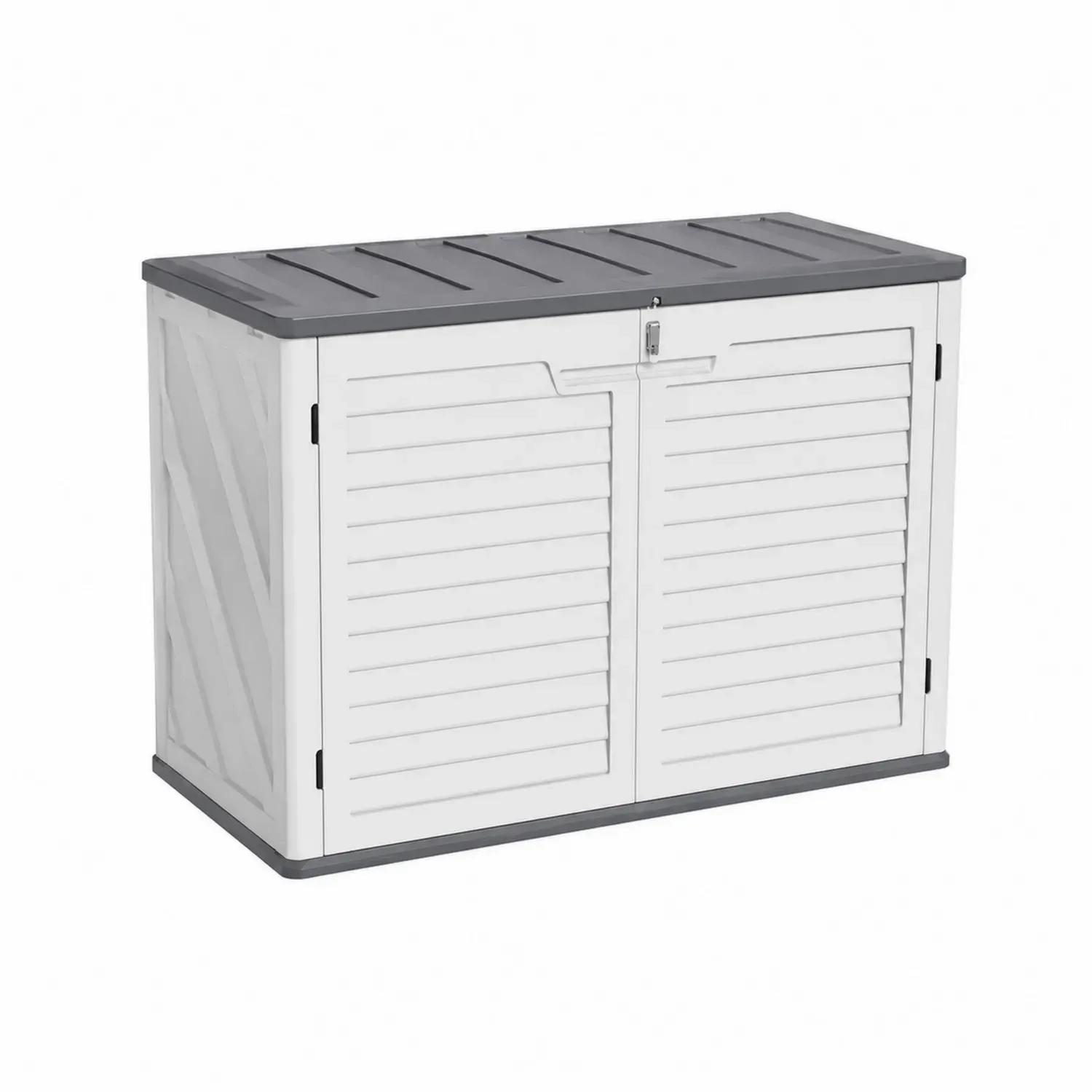 Plastikowy schowek z drzwiami z polipropylenu 120x60x80 cm Biały Szary