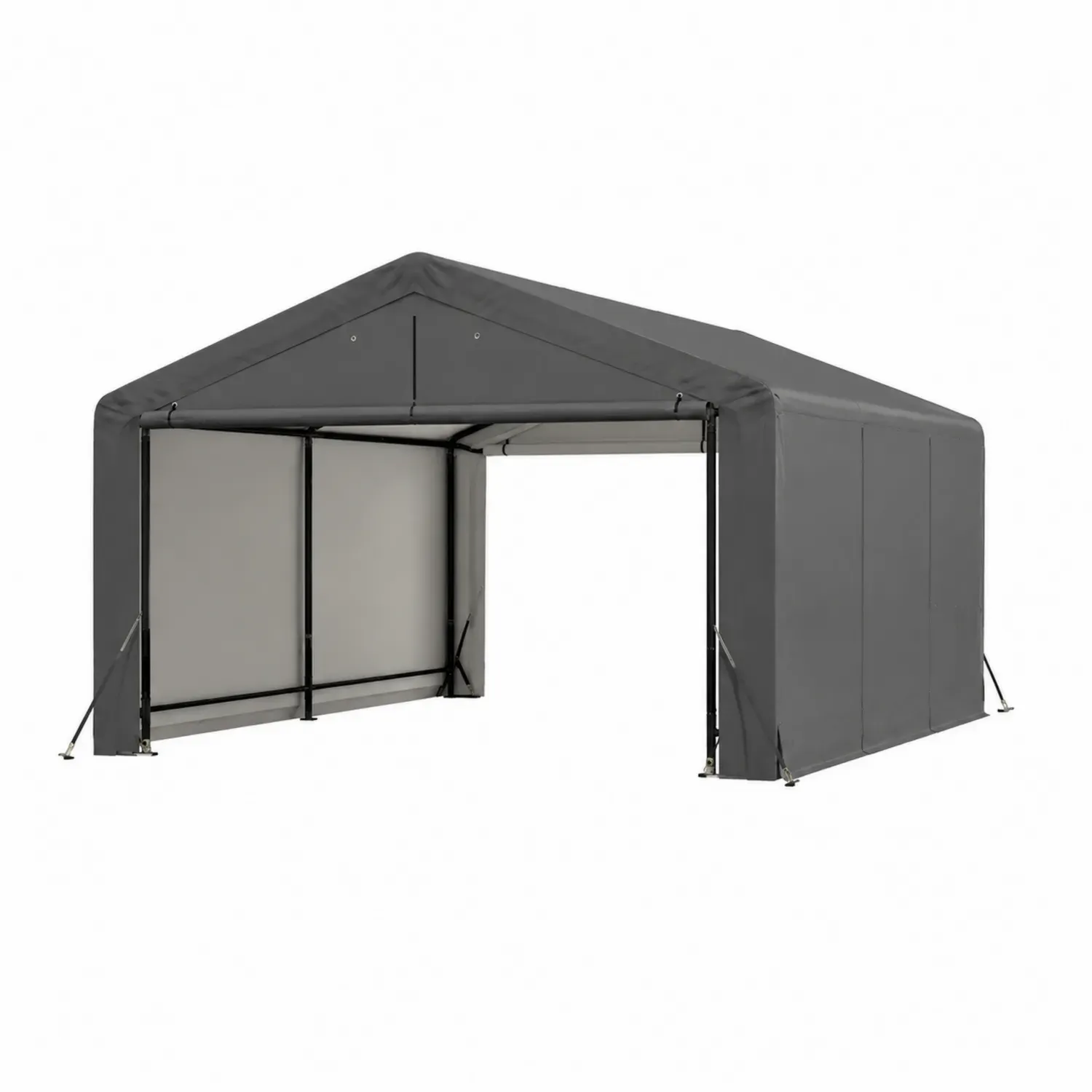 Wiata stalowa z powłoką PVC szara 600 x 300 x 300 cm