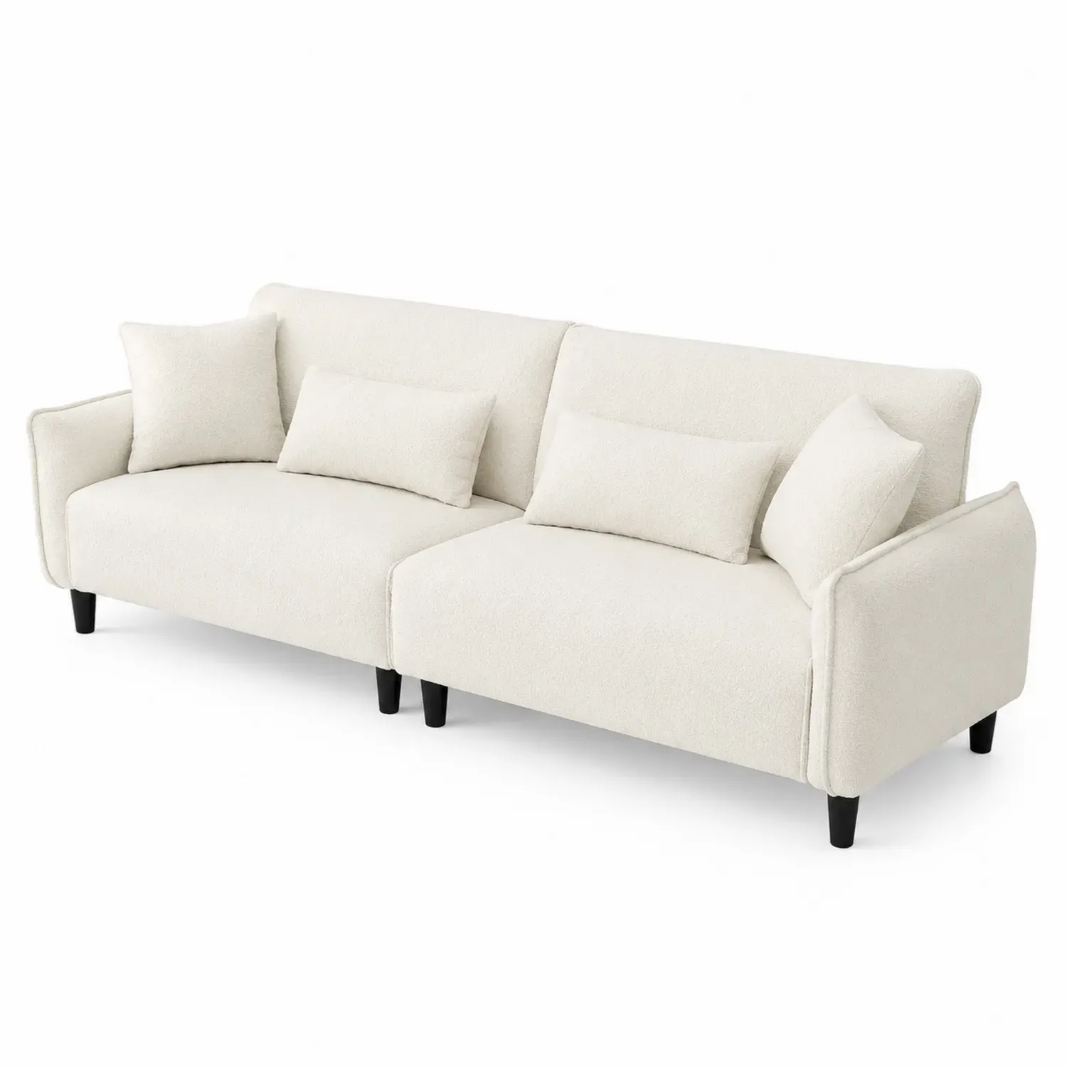 Sofa z Tkaniny 3-osobowa, Kremowa