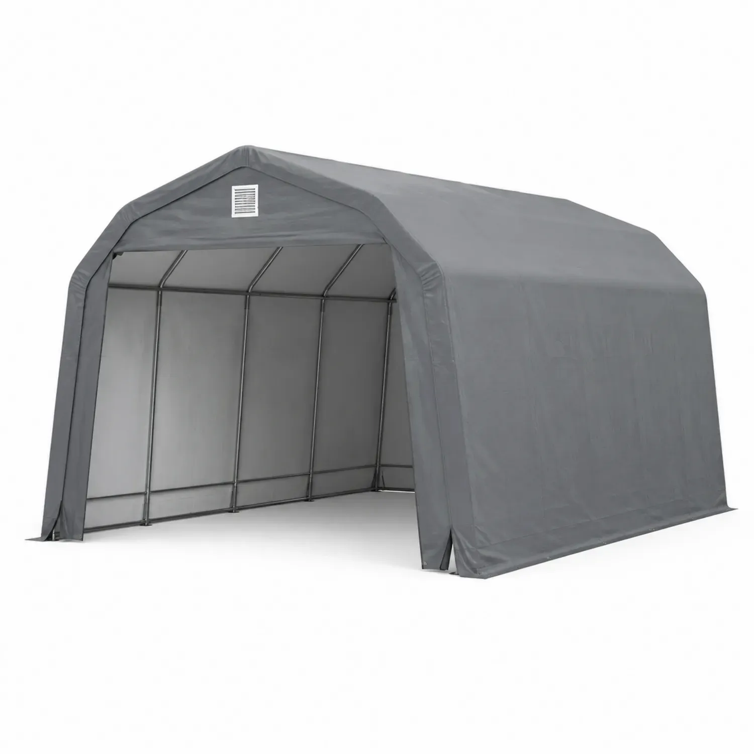 Wiata Garażowa Metalowa z PVC Szara 3x5x2,5m