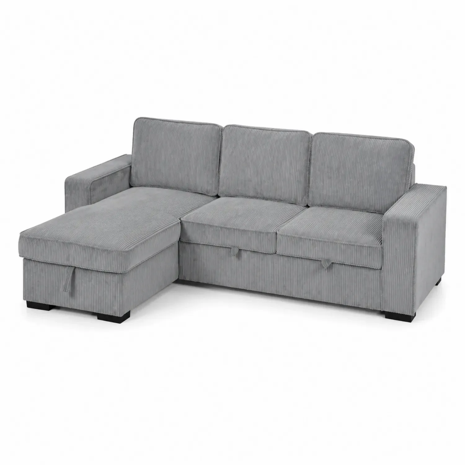Sofa narożna z weluru 220x150 cm Szara