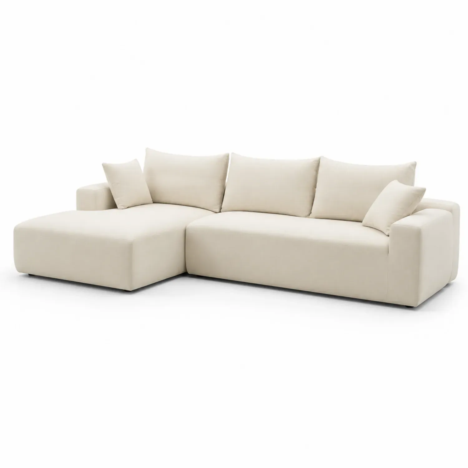 Narożna sofa z mikrofibry beżowa 280cm x 160cm