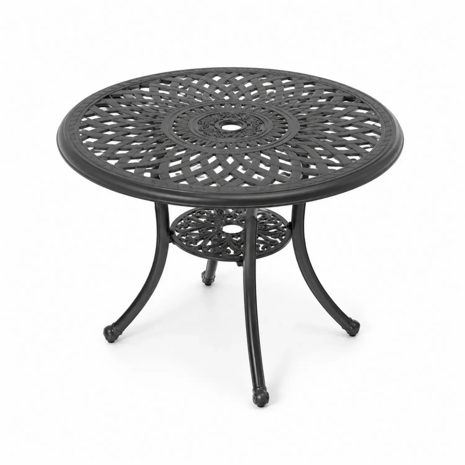 Okrągły stół ogrodowy metalowy czarny Ø 106 cm