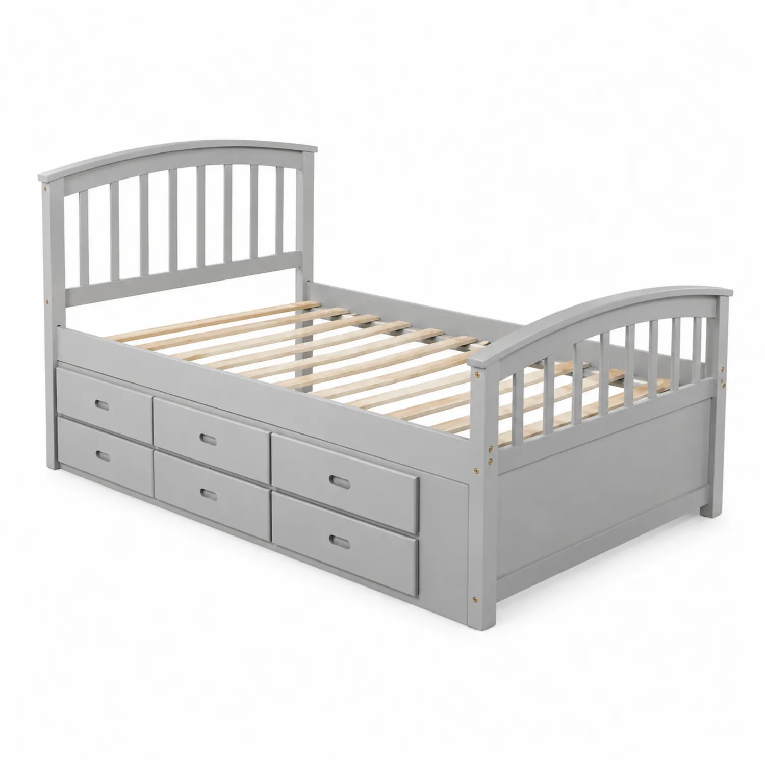Bett mit Stauraum Holz Grau 200x100 cm-Casdwell