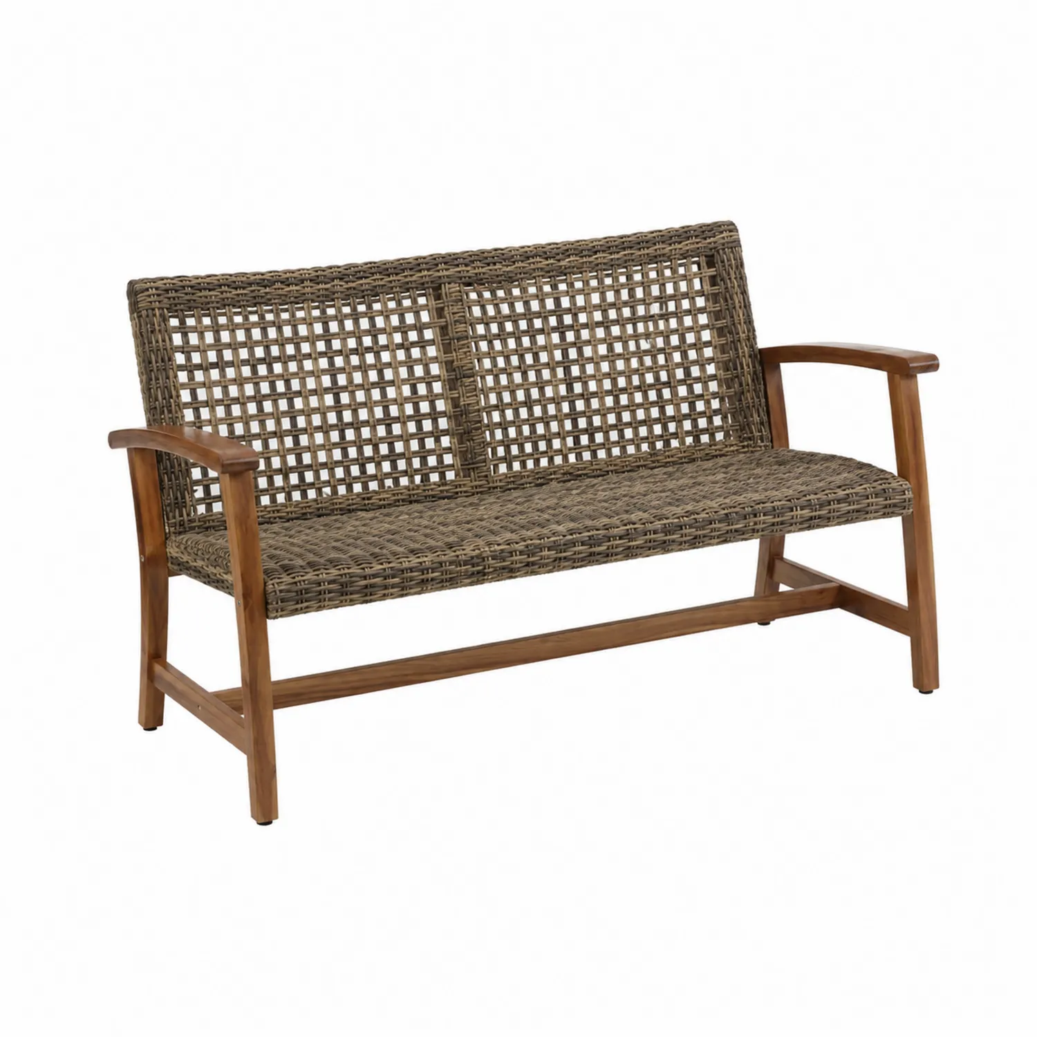 Gartenbank 2-Sitzer Akazienholz und Polyrattan Braun-Casdwell