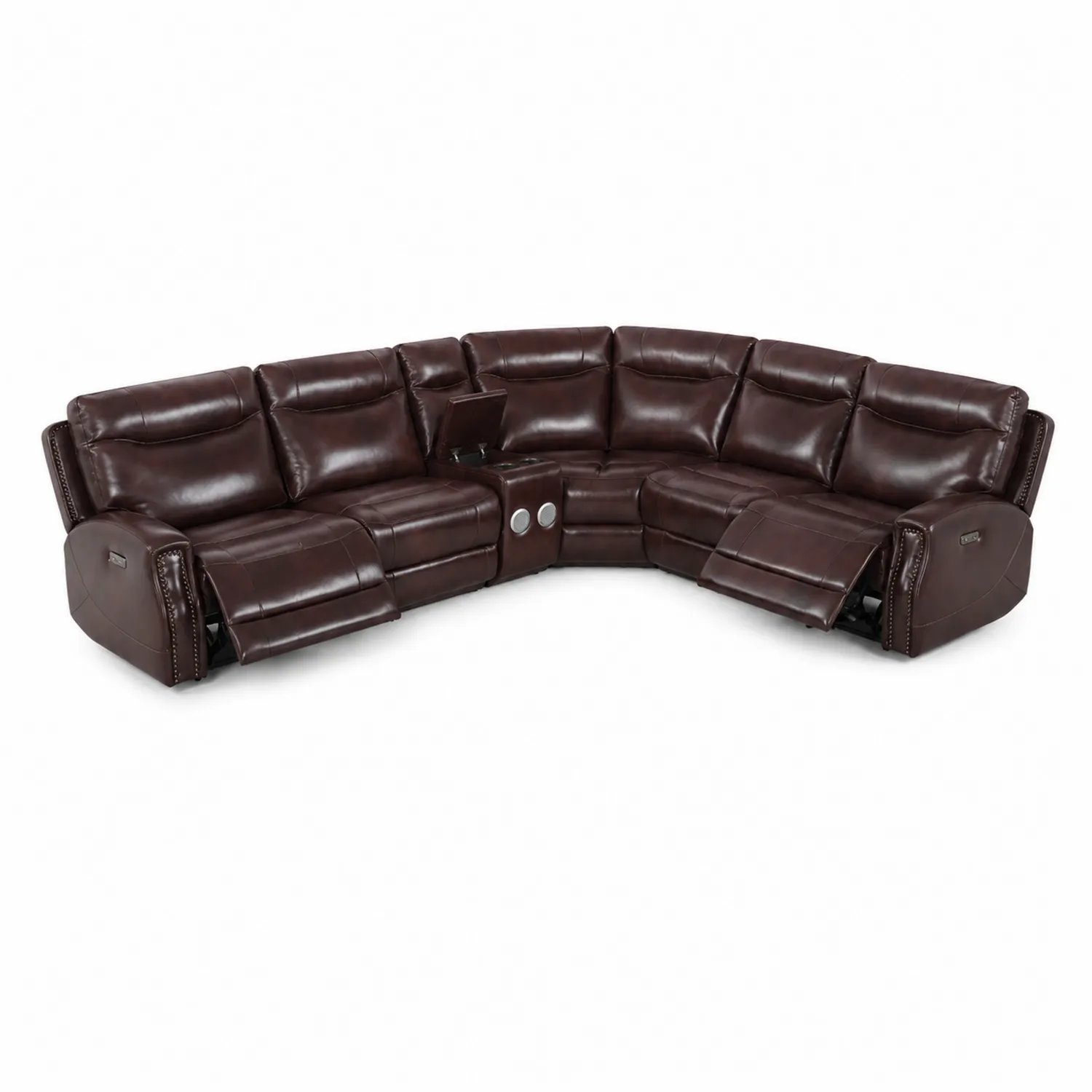 Ecksofa mit Relaxfunktion Kunstleder Braun-Casdwell