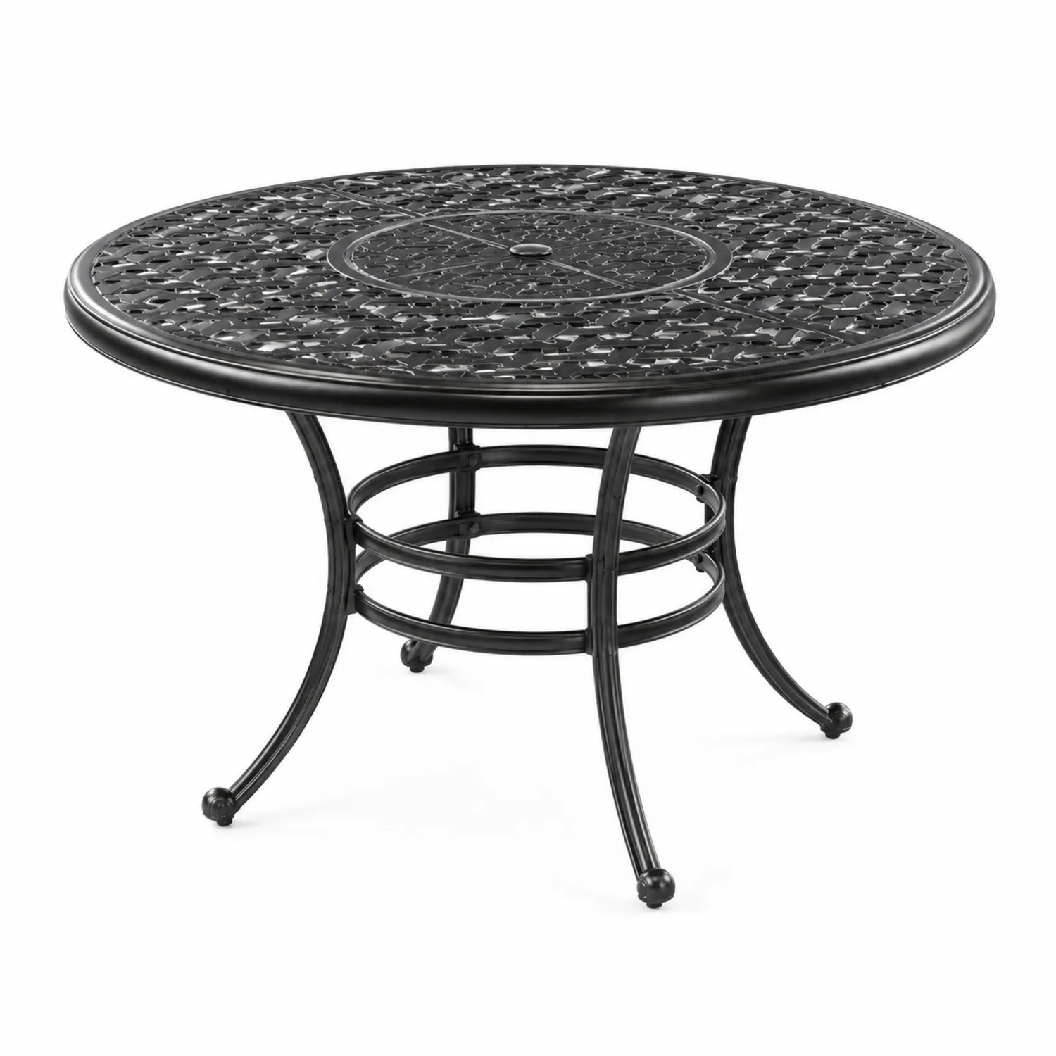 Runder schwarzer Gartentisch aus Aluminium Ø 120 cm-Casdwell