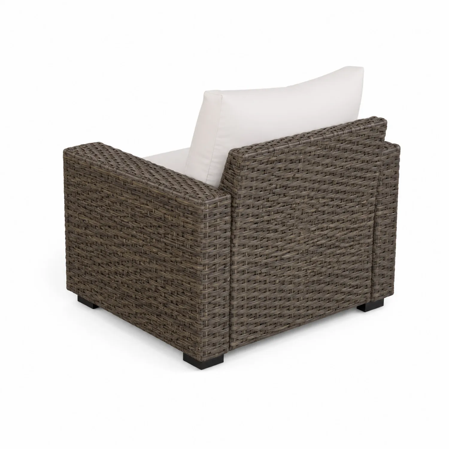 Sessel aus Polyrattan 85x85x75 cm Braun/Weiß-Casdwell