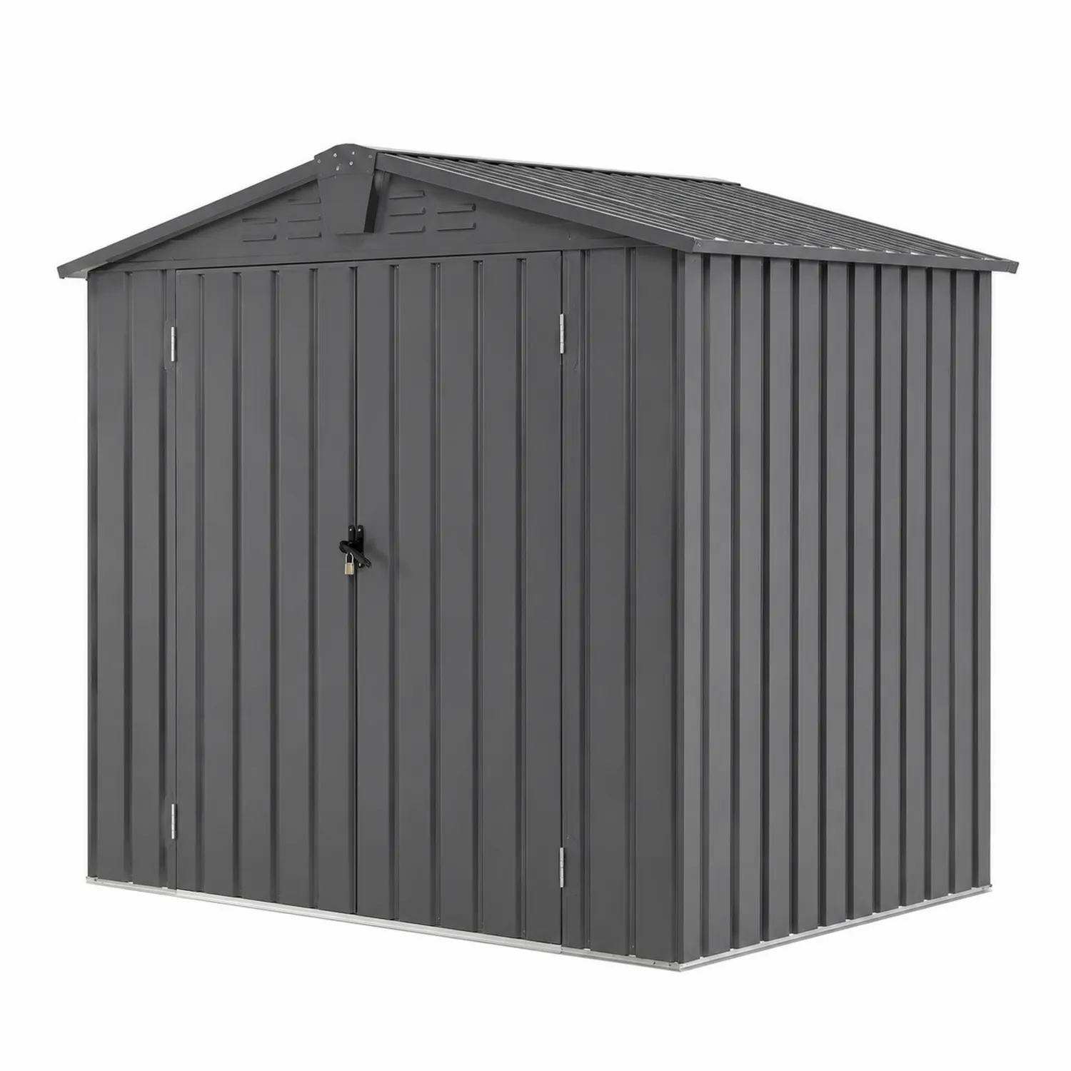 Metall-Gartenhaus 213cm x 130cm x 185cm Anthrazit mit Satteldach-Casdwell