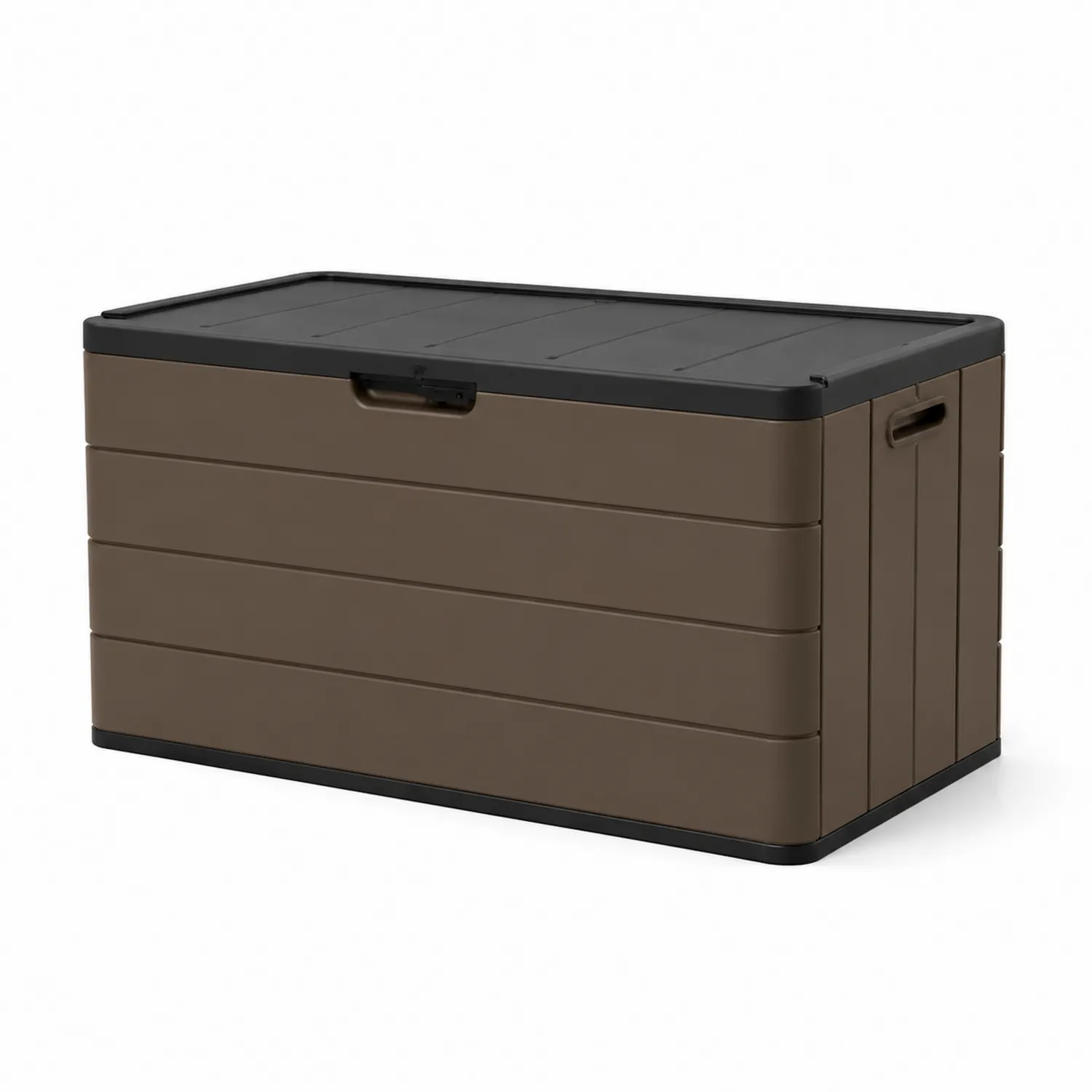 Kunststoff Aufbewahrungsbox mit Deckel Braun/Schwarz 120x60x63cm-Casdwell