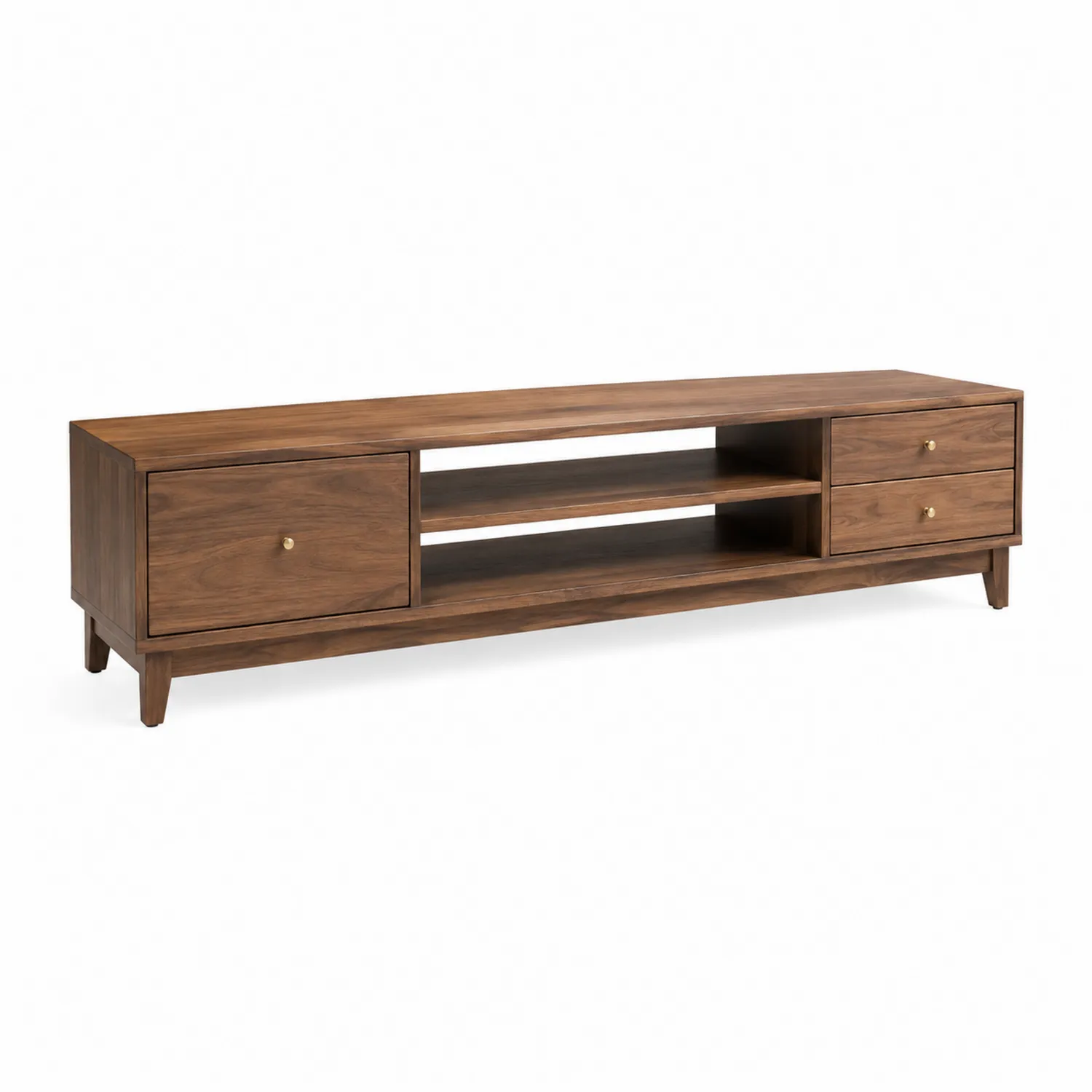 TV-Lowboard Walnussholz mit Metallgriffen 180x45x50 cm-Casdwell