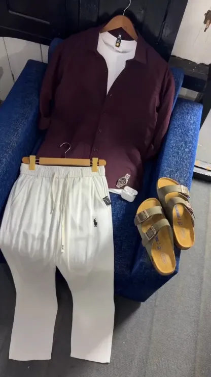 Elegant Cotton-Linen Polo Set