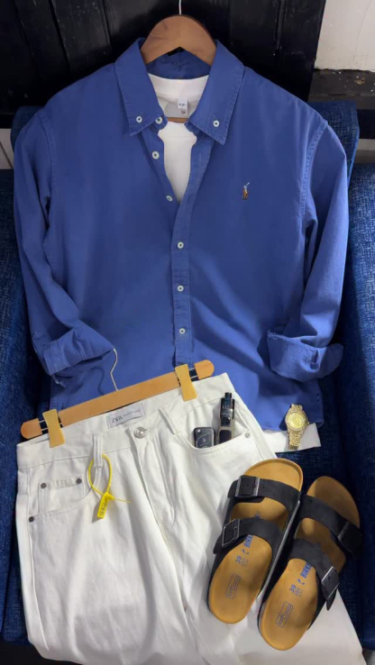 Elegant Cotton-Linen Polo Set