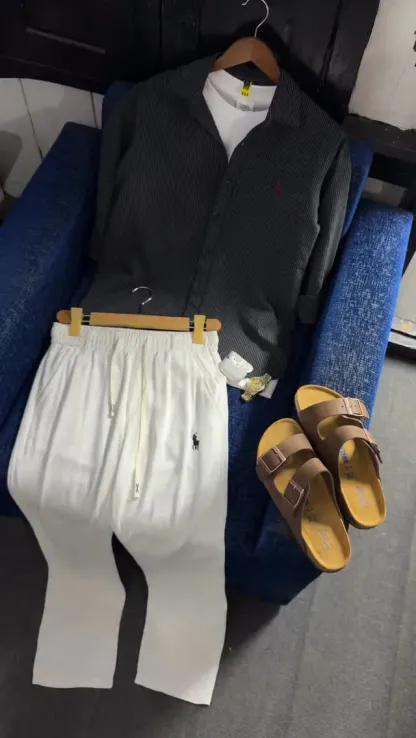 Elegant Cotton-Linen Polo Set