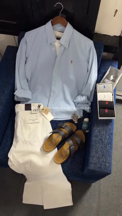 Elegant Cotton-Linen Polo Set