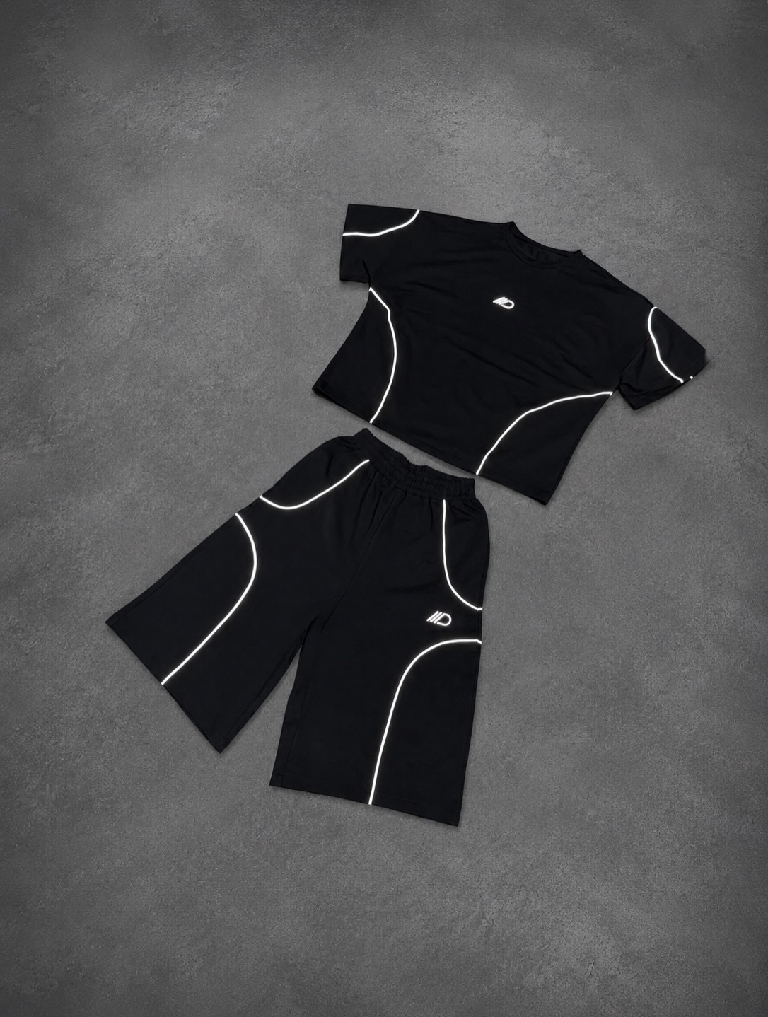 Reflective Sportswear Shorts Set